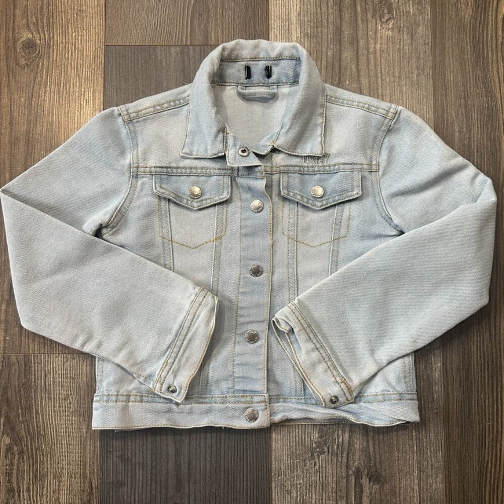 DKNY Girls Denim Jacket Small Light Wash Cottagecore Western Cowgirl